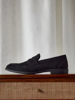 Linzi Black Suede Aurelio Penny Loafers