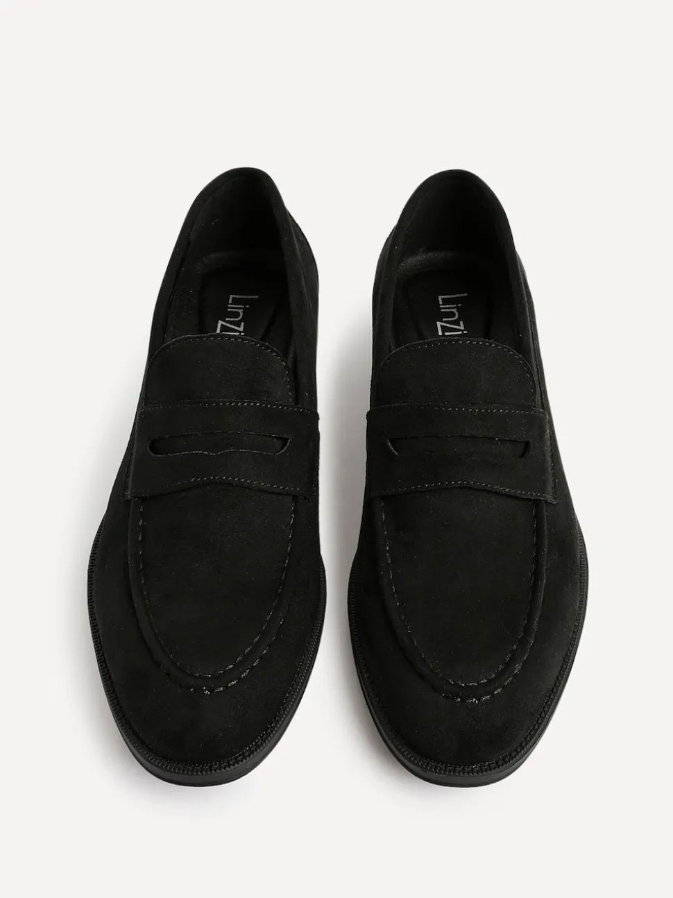 Linzi Black Suede Aurelio Penny Loafers