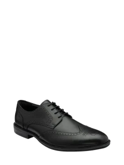 Lotus Black Brogues Lace-Up Shoes