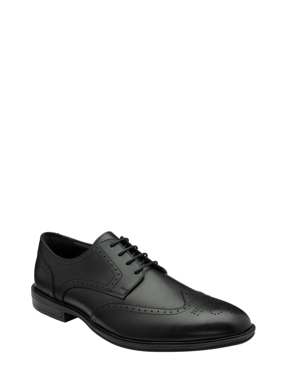 Lotus Black Brogues Lace-Up Shoes