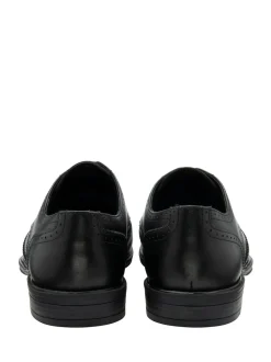 Lotus Black Brogues Lace-Up Shoes