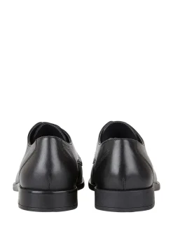 Lotus Black Leather Lace Up Derby Shoes