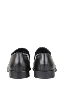 Lotus Black Leather Loafers