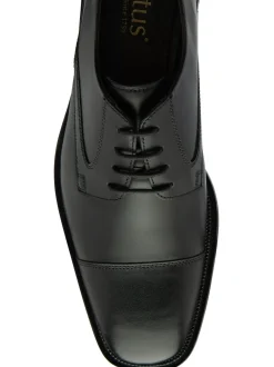 Lotus Black Leather Wide Fit Lace-Up Derby Shoes