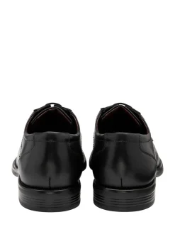 Lotus Black Wide Fit Lace-Up Formal Shoes