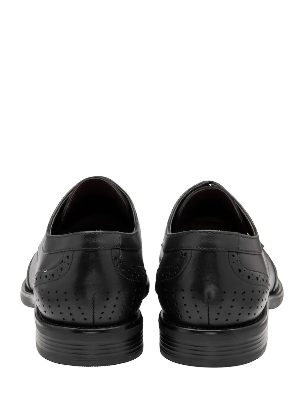 Lotus Black Wide Fit Leather Lace Up Brogues