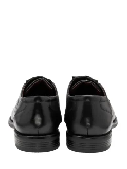 Lotus Black Wide Fit Leather Lace Up Derby Shoes