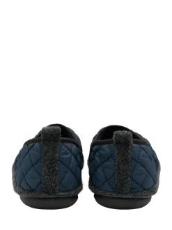 Lotus Blue Textile Quilted Slippers