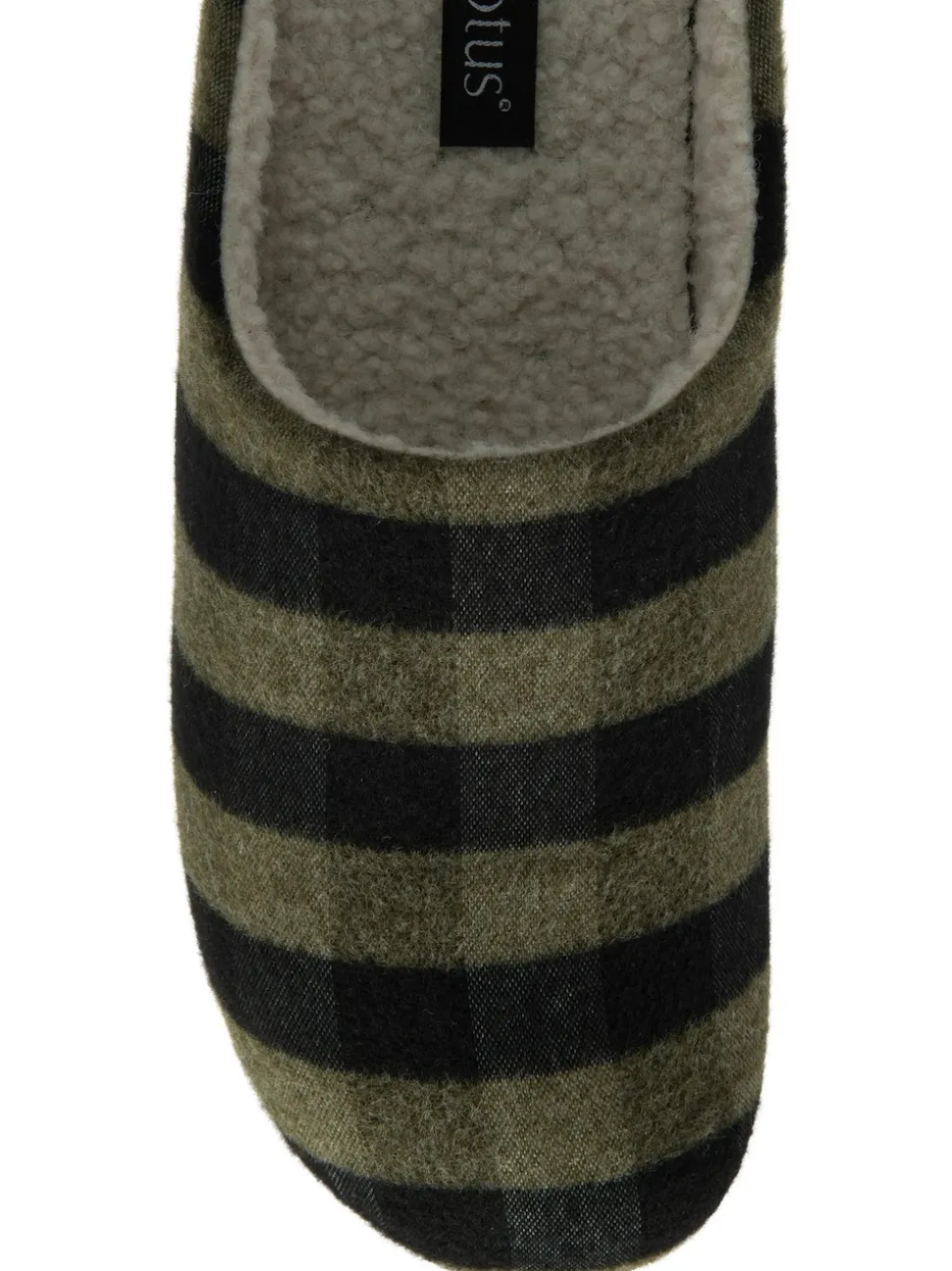 Lotus Green Textile Mule Slippers