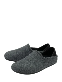 Lotus Grey Textile Slippers