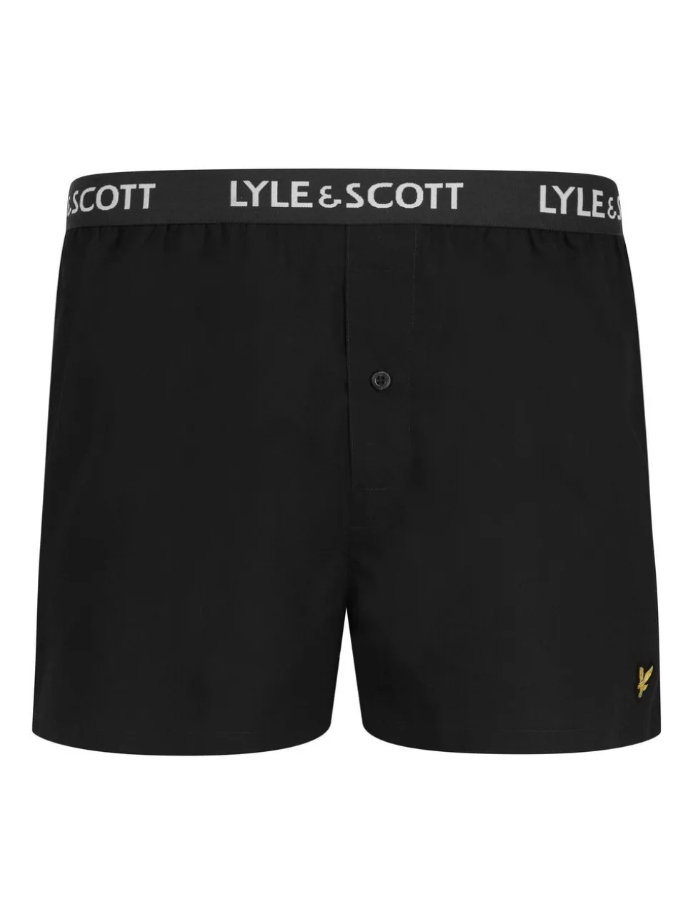 Lyle & Scott Black 100% Cotton Woven Boxer Shorts 2 Pack
