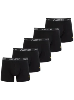 Lyle & Scott Black Miller Underwear Black Trunks 5 Pack