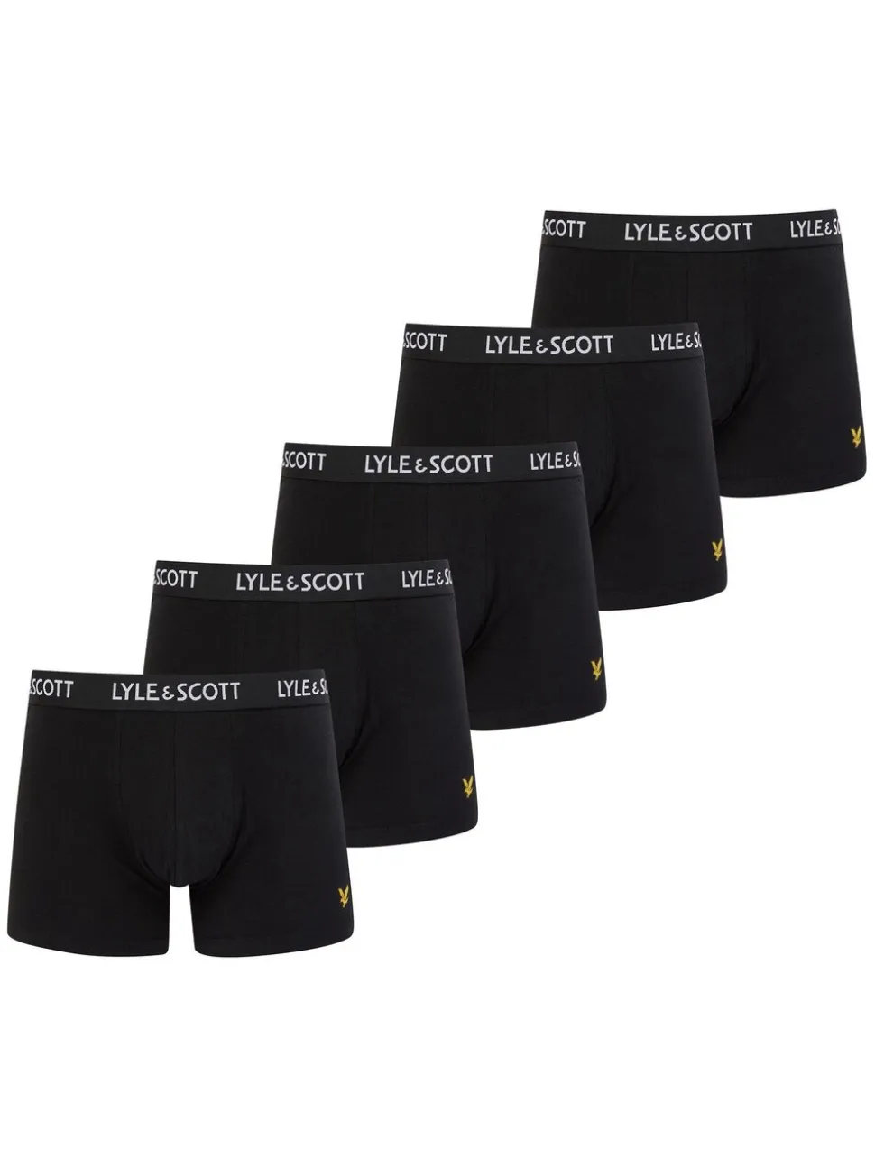 Lyle & Scott Black Miller Underwear Black Trunks 5 Pack