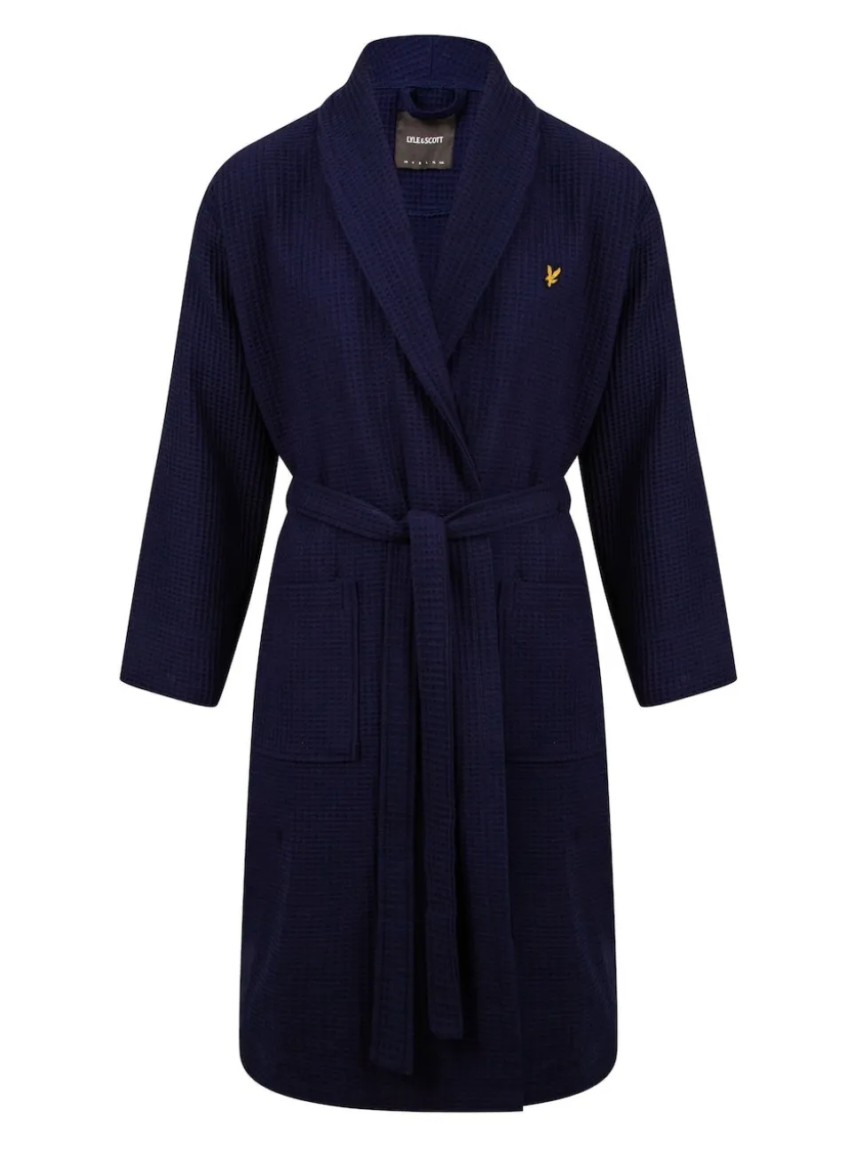 Lyle & Scott Blue 100% Cotton Premium Waffle Bathrobe
