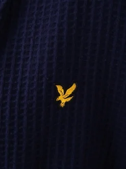 Lyle & Scott Blue 100% Cotton Premium Waffle Bathrobe