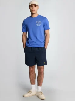 Lyle & Scott Blue Linen Deck Shorts