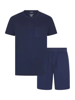 Lyle & Scott Blue Lorenzo Sleep Shorts Set