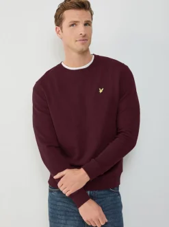 Lyle & Scott Burgundy Red Crew Neck Sweatshirt