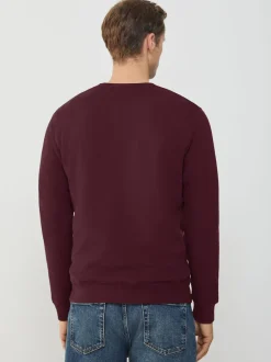 Lyle & Scott Burgundy Red Crew Neck Sweatshirt
