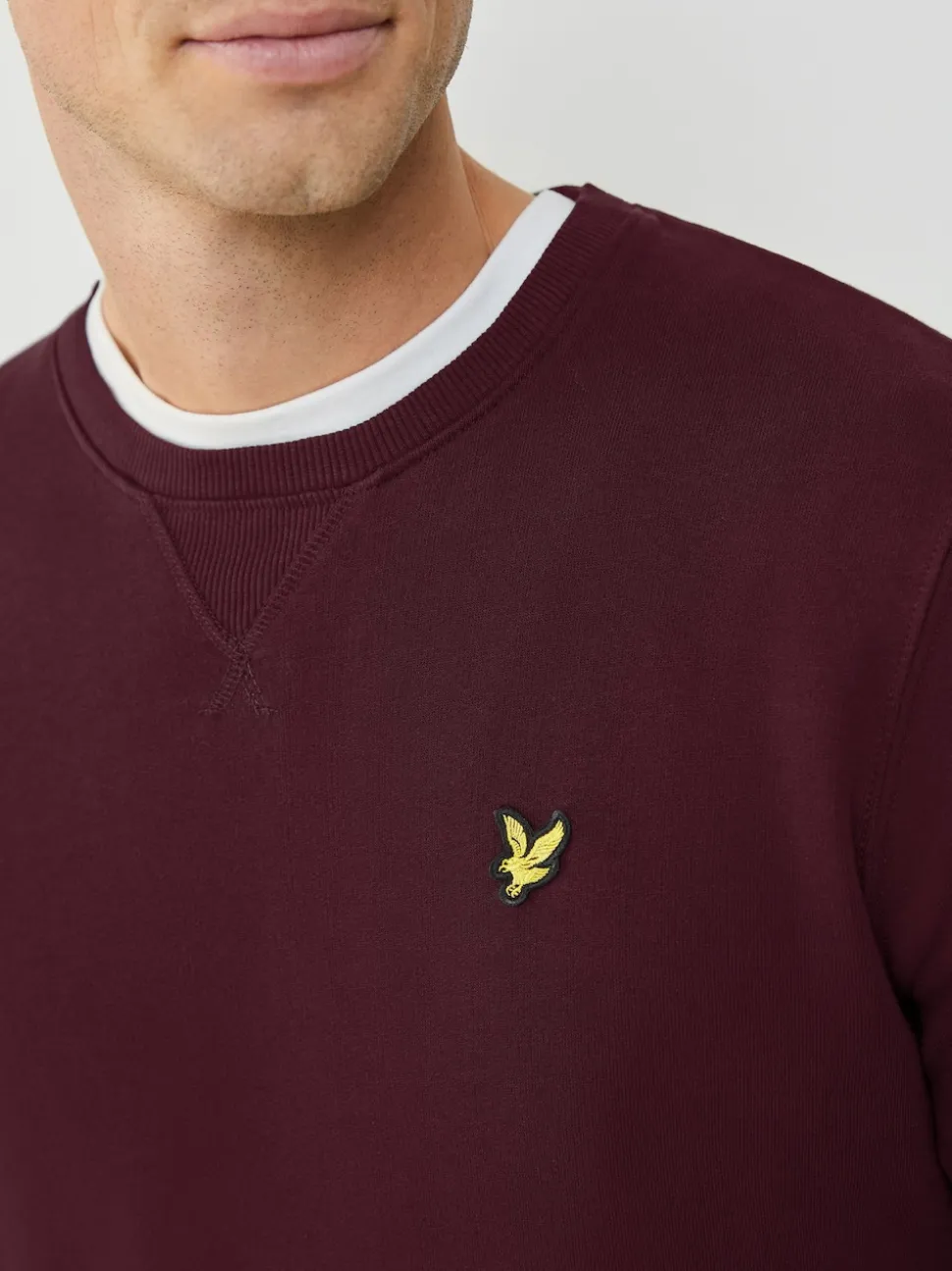 Lyle & Scott Burgundy Red Crew Neck Sweatshirt