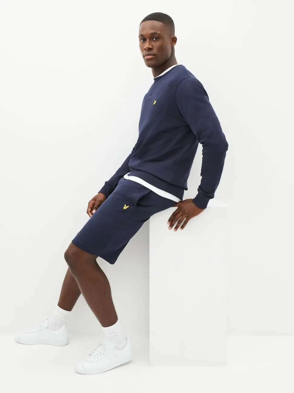 Lyle & Scott Navy Cotton Jersey Shorts