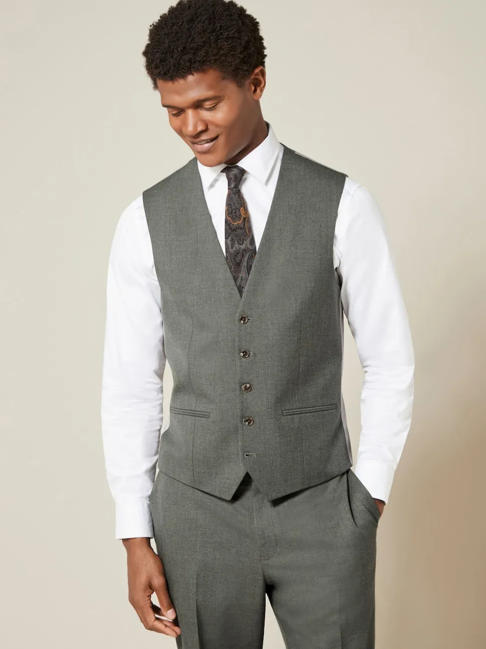 Marl Green Regular Fit Motionflex Stretch Waistcoat