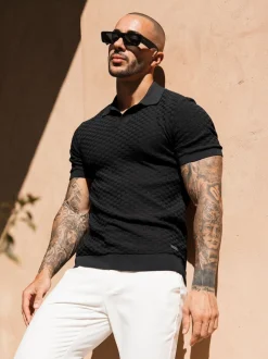 MAUVAIS Black Nerano Knit Polo