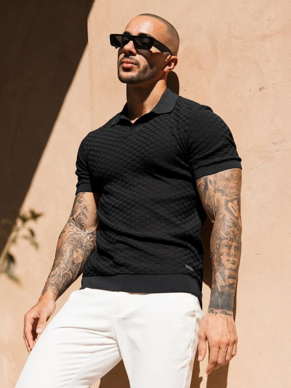 MAUVAIS Black Nerano Knit Polo