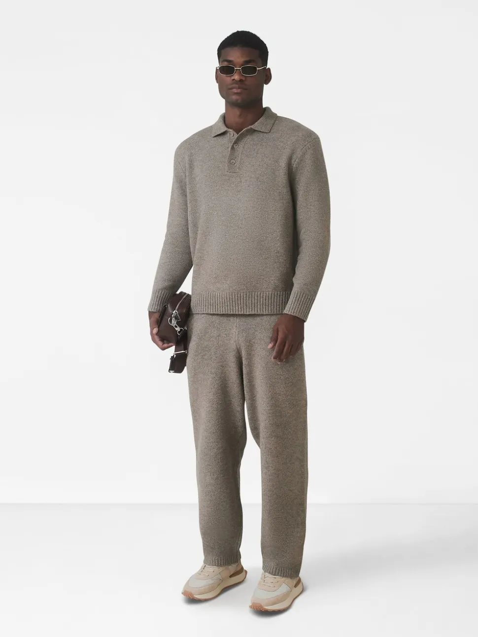 MAUVAIS Brown Montreux Knit Joggers