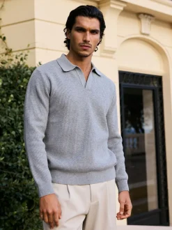 MAUVAIS Grey Dolce Relaxed Fit Long Sleeve Revere Jumper