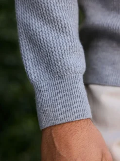 MAUVAIS Grey Dolce Relaxed Fit Long Sleeve Revere Jumper