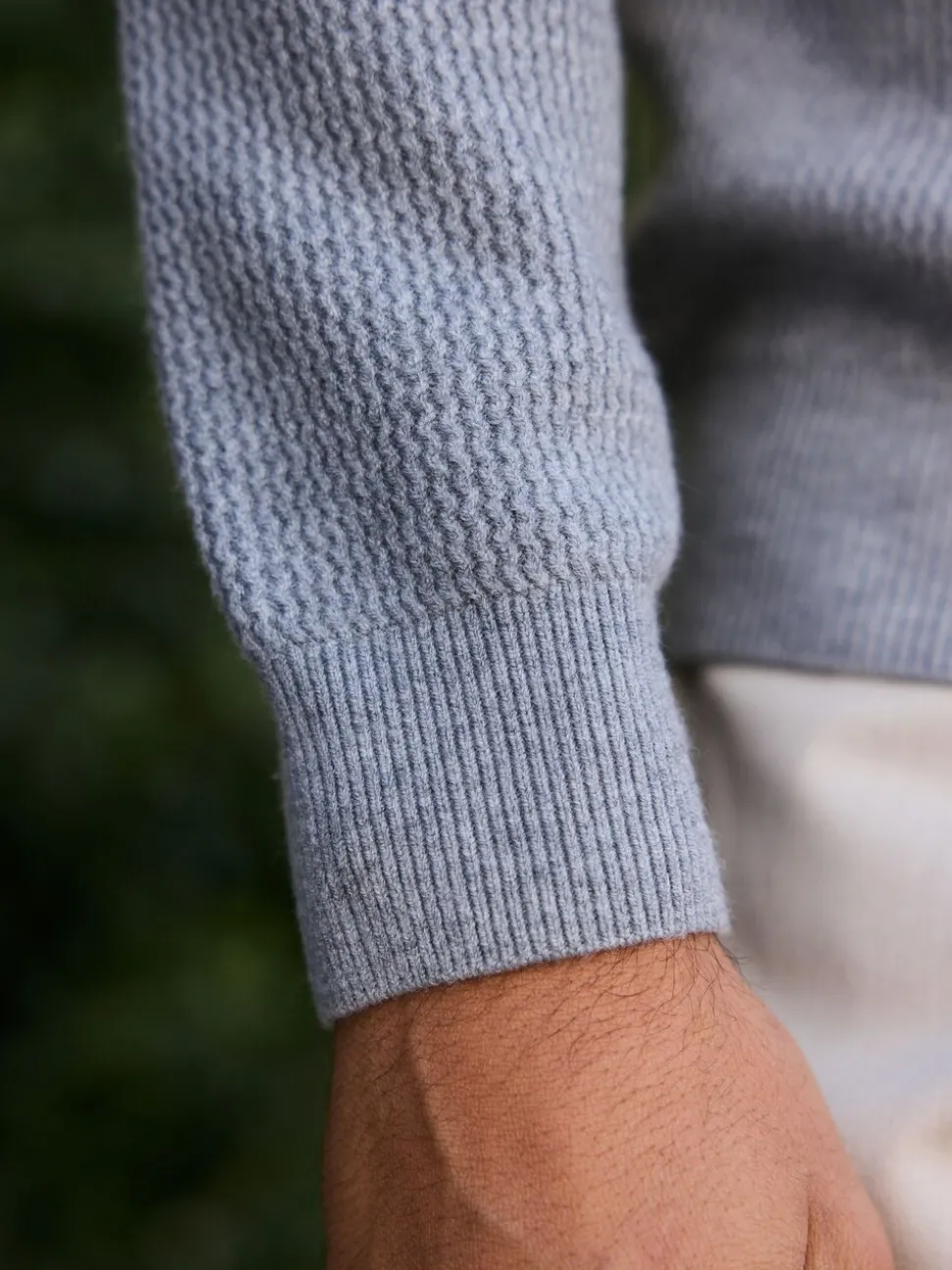 MAUVAIS Grey Dolce Relaxed Fit Long Sleeve Revere Jumper