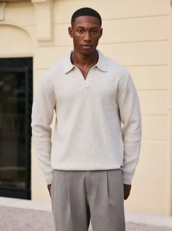 MAUVAIS Natural Dolce Relaxed Fit Long Sleeve Revere Jumper