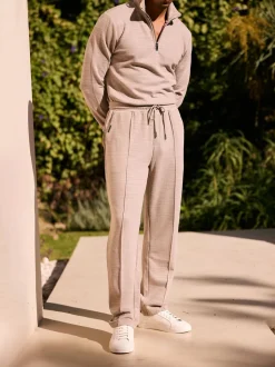 MAUVAIS Natural Leandre Straight Leg Premium Textured Joggers