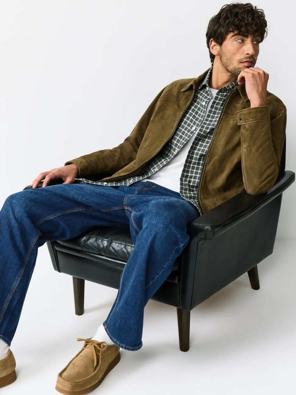 Mid Blue Baggy Fit Authentic Stretch Denim Jeans