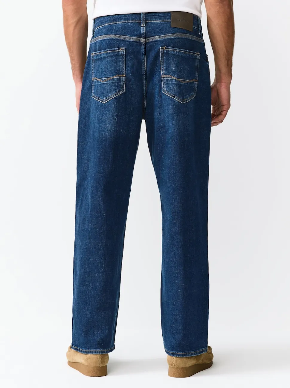Mid Blue Baggy Fit Authentic Stretch Denim Jeans