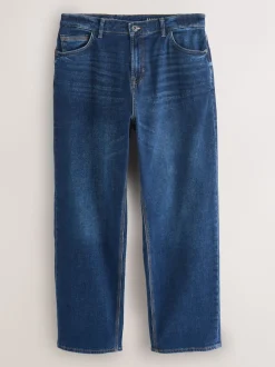 Mid Blue Baggy Fit Authentic Stretch Denim Jeans