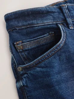 Mid Blue Baggy Fit Authentic Stretch Denim Jeans
