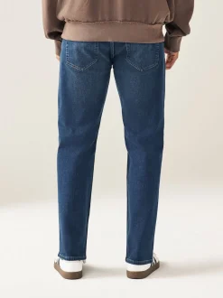 Mid Blue Classic Stretch Relaxed Fit Jeans