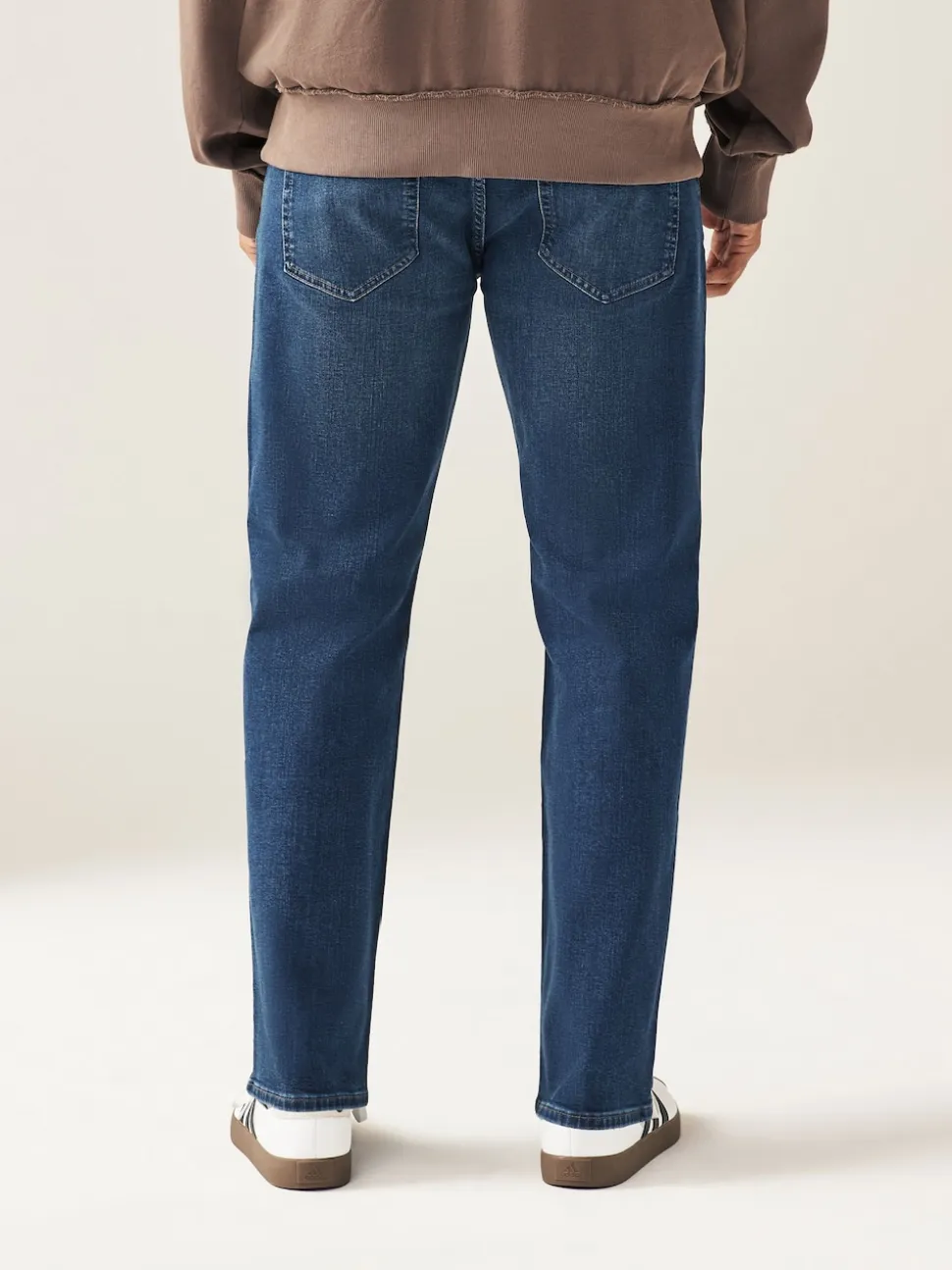 Mid Blue Classic Stretch Relaxed Fit Jeans