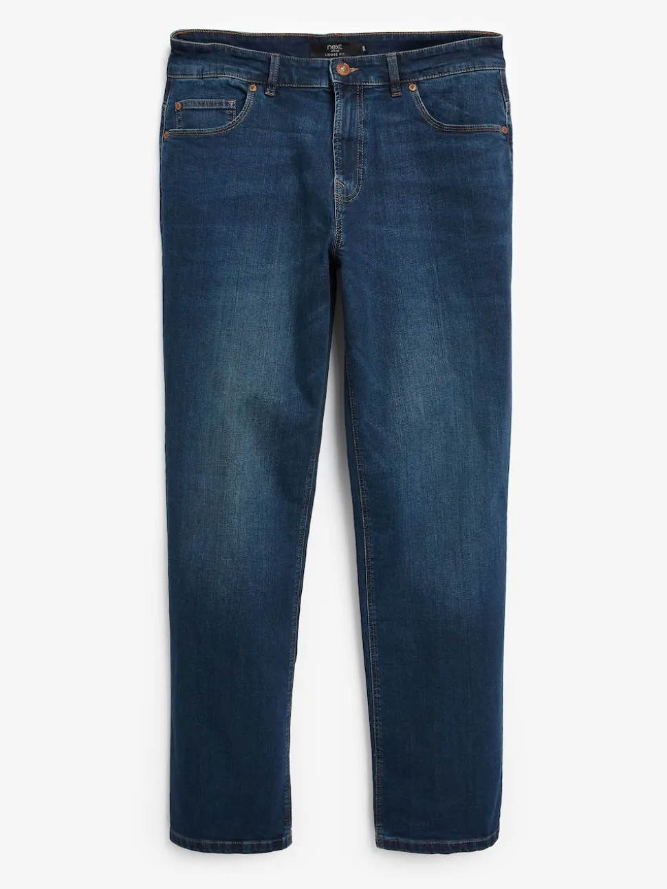 Mid Blue Classic Stretch Relaxed Fit Jeans