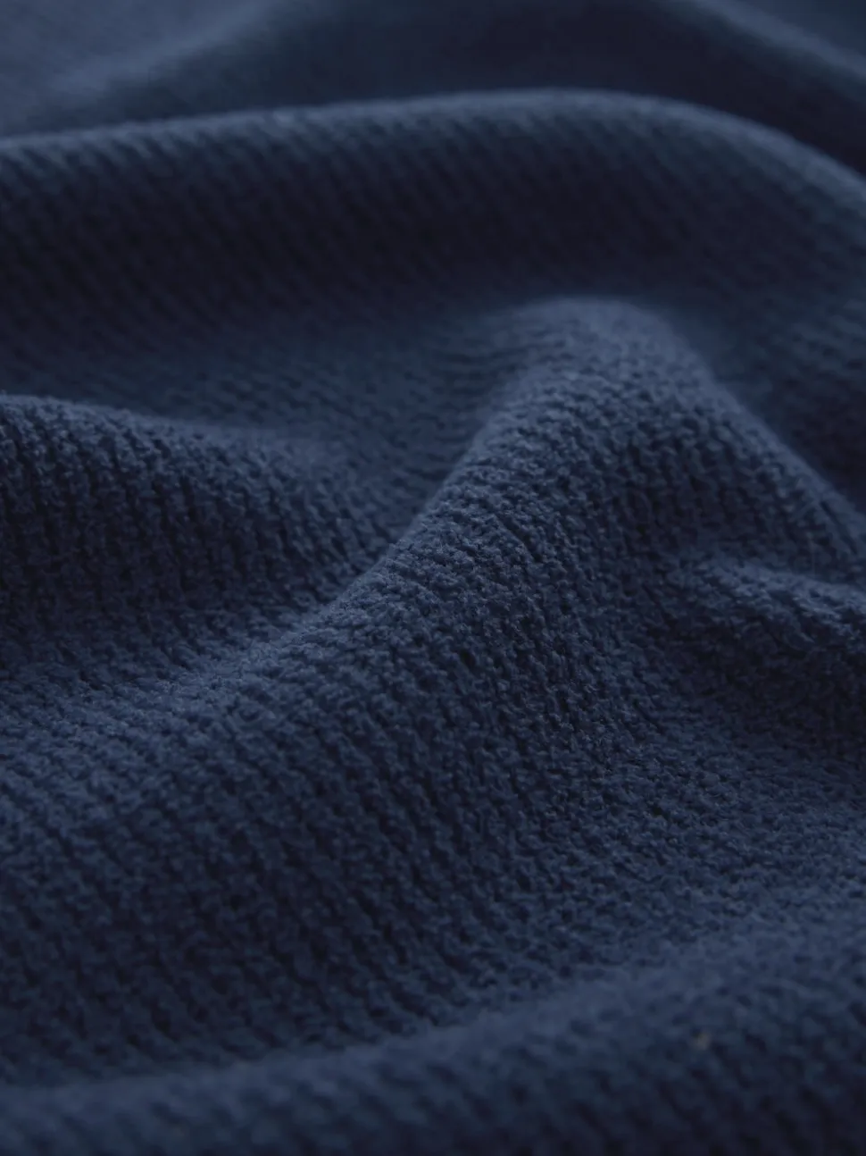 Mid Blue Regular Fit Ribbed Chenille Quarter Zip Jumper