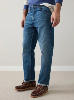 Mid Blue Regular Tapered Fit Signature Selvedge Denim Jeans