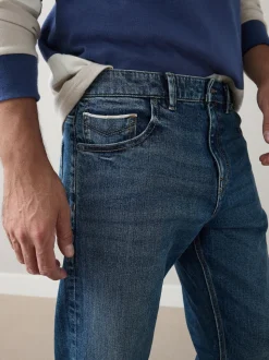 Mid Blue Regular Tapered Fit Signature Selvedge Denim Jeans