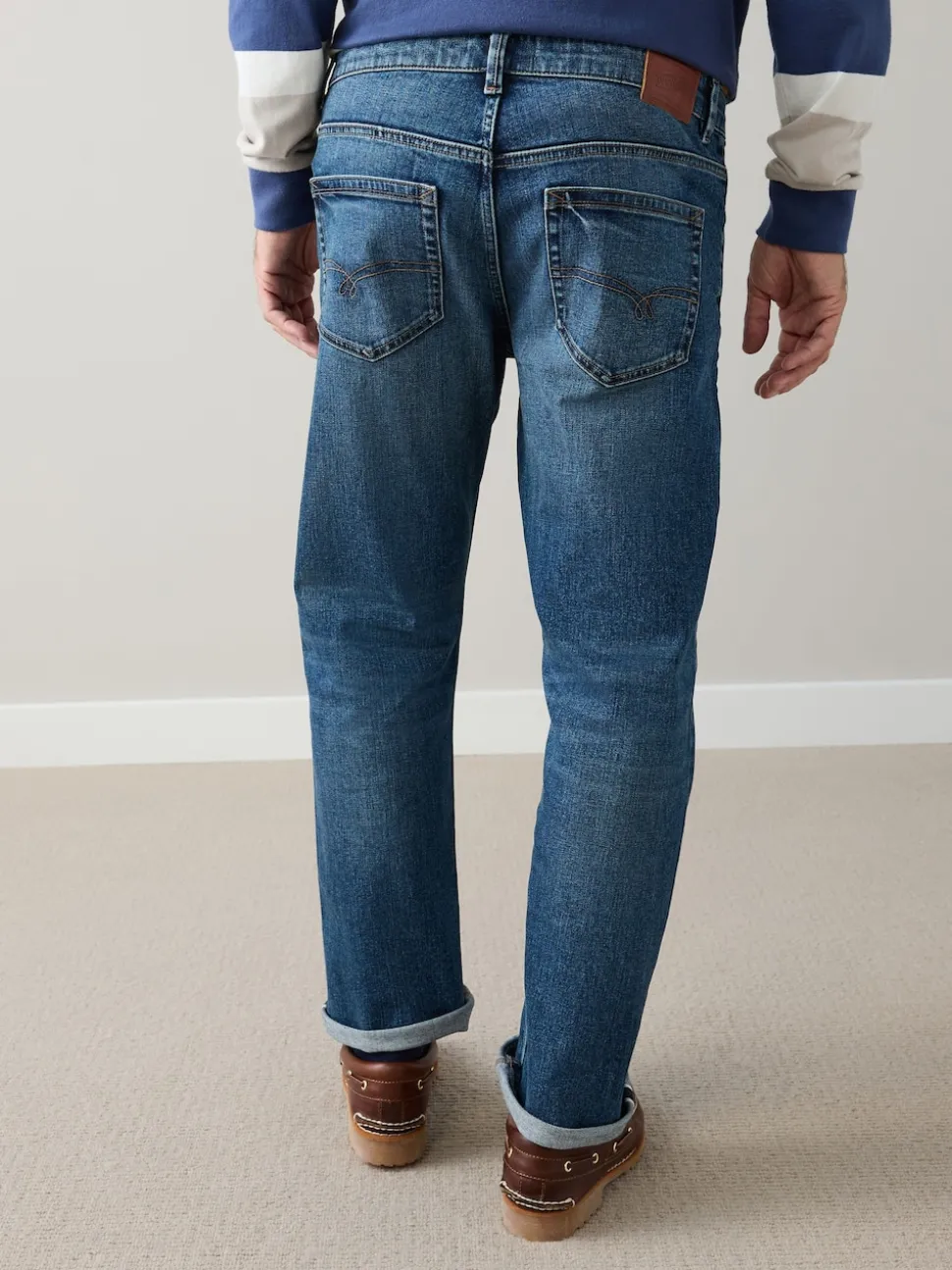Mid Blue Regular Tapered Fit Signature Selvedge Denim Jeans
