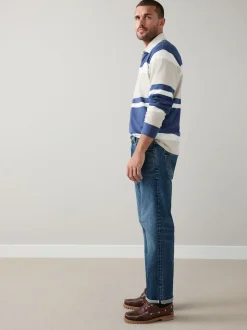 Mid Blue Regular Tapered Fit Signature Selvedge Denim Jeans
