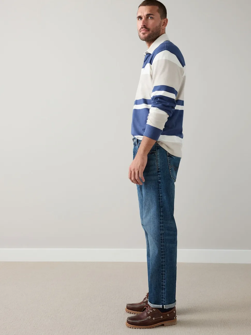Mid Blue Regular Tapered Fit Signature Selvedge Denim Jeans