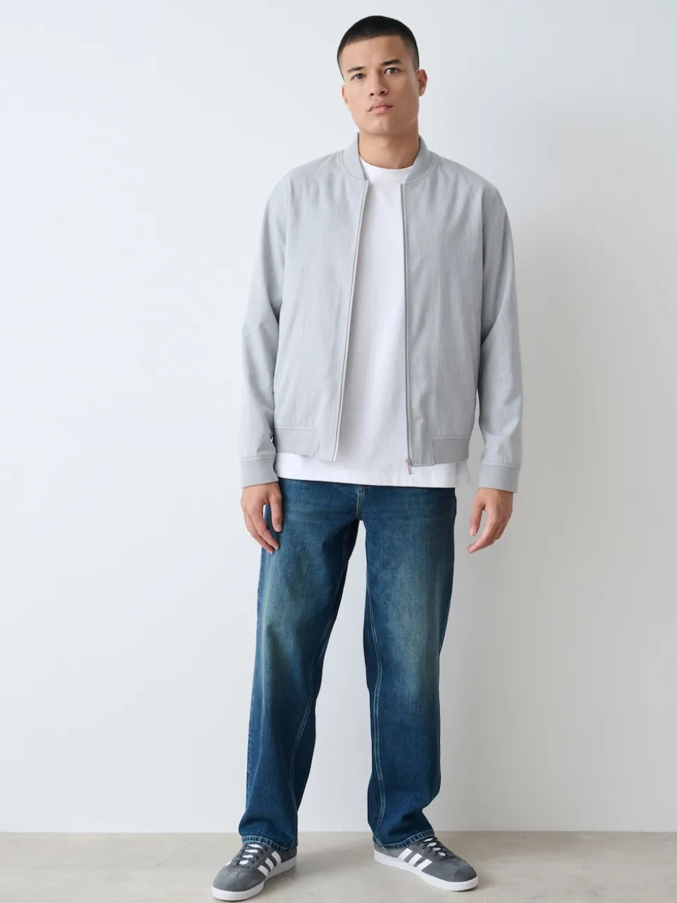 Mid Blue Relaxed Fit Authentic Stretch Denim Jeans