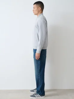 Mid Blue Relaxed Fit Authentic Stretch Denim Jeans