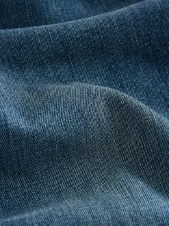 Mid Blue Relaxed Fit Authentic Stretch Denim Jeans